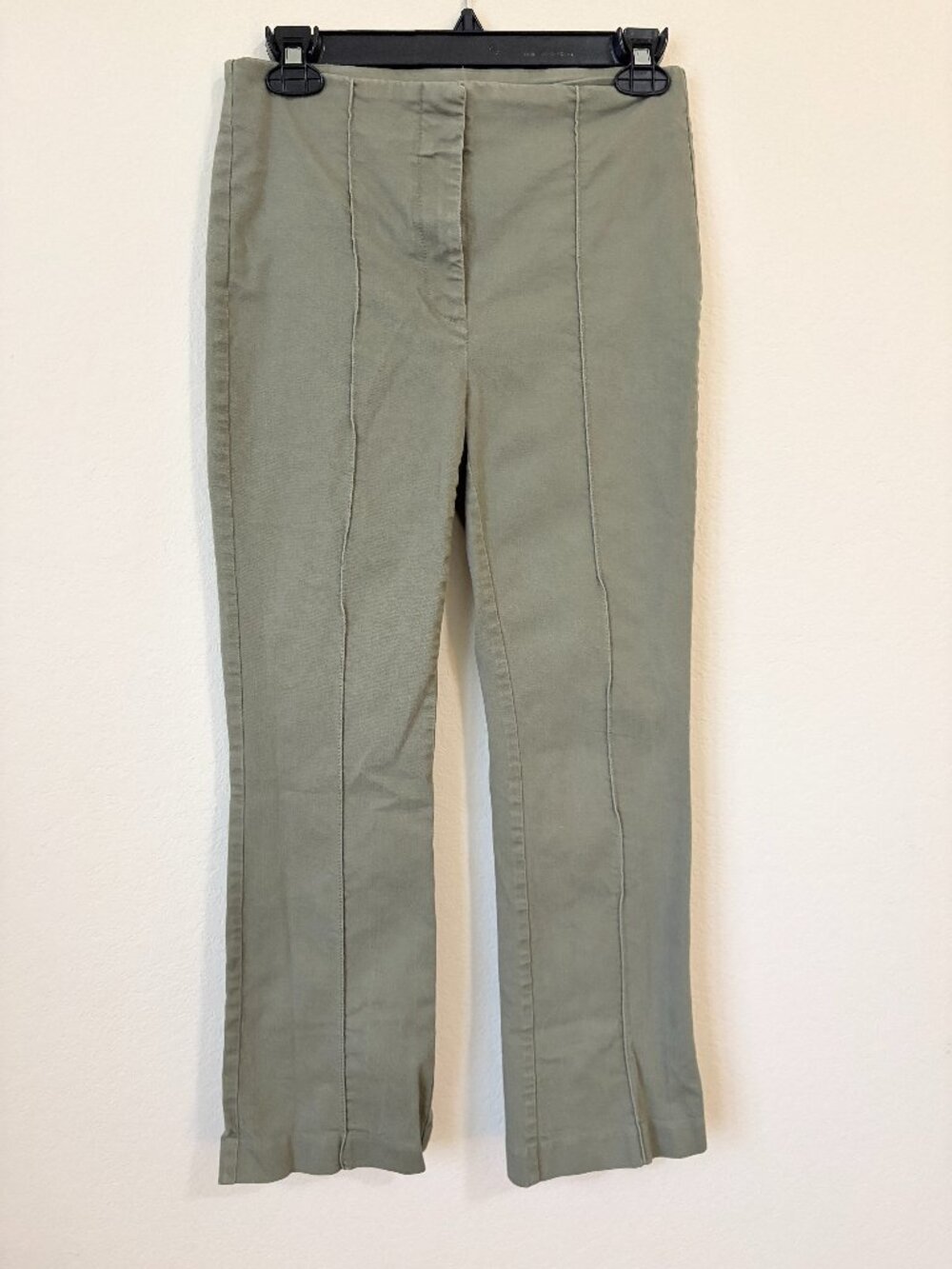 LOFT Ann Taylor Pants Womens 2 Olive Green Cotton Cropped Pintuck Ankle Career